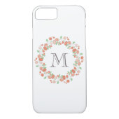 koraal roos met baarmoedermonogram Case-Mate iPhone case (Achterkant)