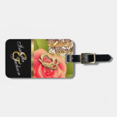 Koraal Roos | Personaliseren Bagagelabel (Voorkant horizontaal)