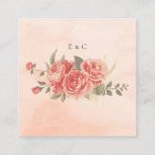  koraal Roos QR Code Budget Weddenschap RSVP Informatiekaartje (Achterkant)