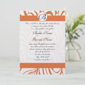 Koraal Roos wervelt bruiloft uitnodigingen (Staand voorkant)