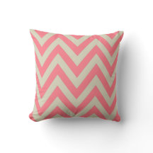 Koraal Roze Beige ZigZag Strepen Chevron Patroon