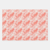 Koraal Roze en Wit Marmer-achtige Vloeistof Patroo Inpakpapier Vel (Voorkant)