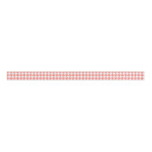 Koraal Roze en Witte Houndstooth Patroon Grosgrain Lint (Voorkant)