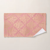koraal roze goud damast distressed chic bad handdoek (Handdoek)
