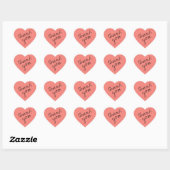 Koraal - Roze Hart Dank u Sticker (Vel)