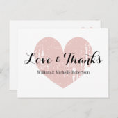  koraal roze hart liefde en bedankt briefkaarten (Voorkant / Achterkant)