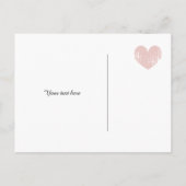  koraal roze hart Save the date briefkaarten (Achterkant)