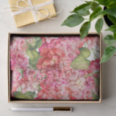  Koraal Roze Hydrangea Floral Pattern Tissuepapier (Geschenk)