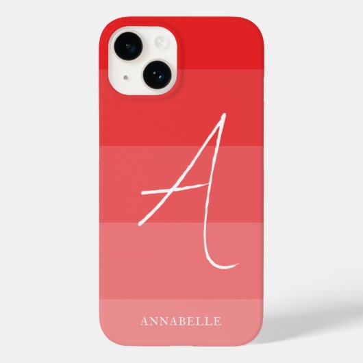 Koraal Roze Kleurenblokken Douane Case-Mate iPhone Case (Achterkant)