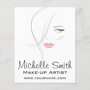 Koraal roze lippen make-up artiest branding flyer