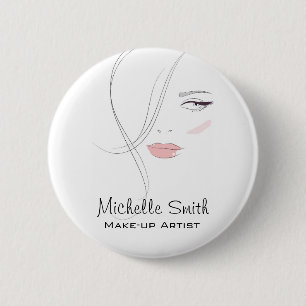 Koraal roze lippen make-up artiesten branding ronde button 5,7 cm