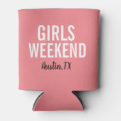 Koraal Roze Meidenweekend Blikje Koeler (Voorkant)