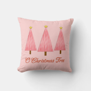 Koraal Roze Ombre Patroon Moderne Kerstbomen Kussen