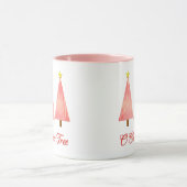 Koraal Roze Ombre Patroon Moderne Kerstbomen Mok (Midden)