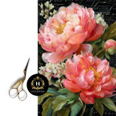 Koraal Roze Pioenbloem Decoupage Tissuepapier