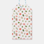 Koraal Roze Rode Rozen bruiloft Dank u Cadeaulabel (Achterkant)