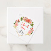 Koraal Roze Rode Rozen Vrijgezellenfeest Dank u Bedankjes Labels (In situ)