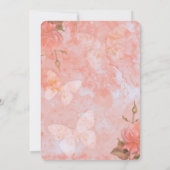 Koraal Roze  Vlinder Roos Verjaardagsfeest Kaart (Achterkant)