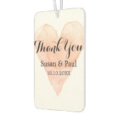 Koraal roze waterverf hart bruiloft auto luchtverfrisser (Links)