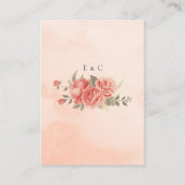 koraal Rozen bruiloft huwelijksreis fonds Informatiekaartje (Achterkant)