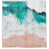 Koraal Sand Turquoise Ocean Beach Douchegordijn (Voorkant)