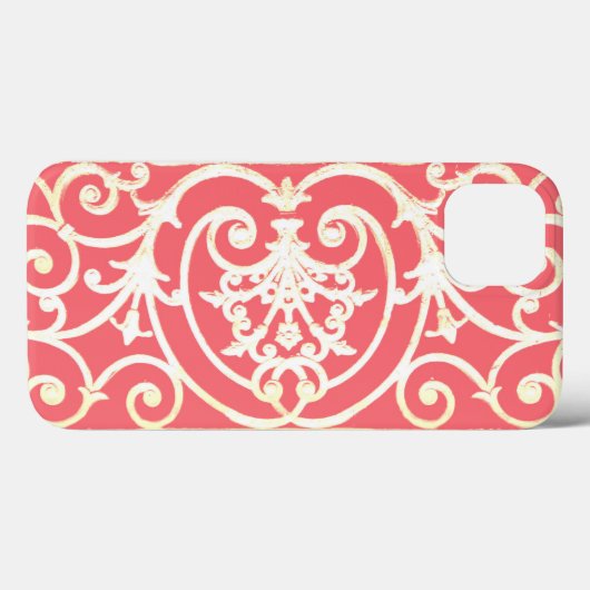 Koraal scrollwork patroon Hoesje-Mate iPhone case (Achterkant (horizontaal))