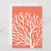 Koraal Seahorse bruiloft uitnodigen Kaart (Achterkant)