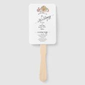 Koraal & Seashell strand bruiloft Handwaaier (Voorkant)