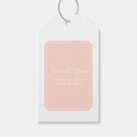 Koraal simpply Elegant Wedding Cadeaulabel (Voorkant)