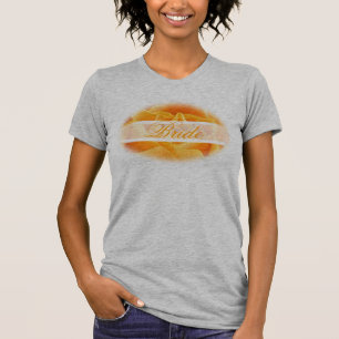 Koraal Sinaasappel Roos bruid T-shirt