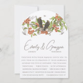 Koraal  Tortelduifjes bruiloft Kaart (Voorkant)