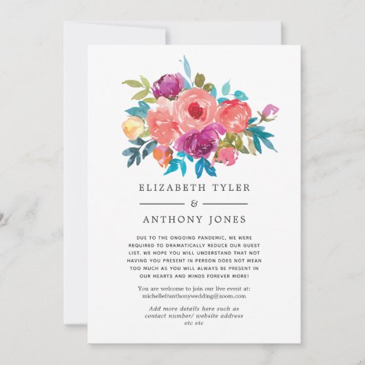 Koraal, Turquoise en Paarse lijst met verminderde Aankondiging (Voorkant)