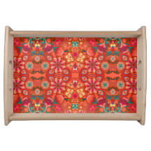 Koraal Vlinders & Blooms Dienblad