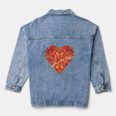 Koraal Vlinders & Blooms Hart  Denim Jacket (Achterkant)