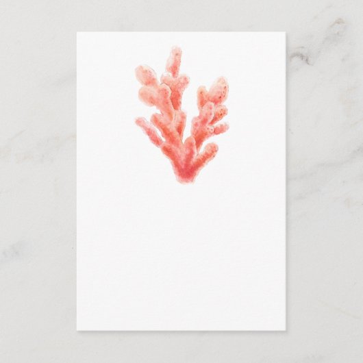Koraal waterverf bruiloft eenzijdige kunst informatiekaartje (Voorkant)