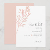 Koraal Waterverf · Modern Beach Wedding · Save The Date (Voorkant / Achterkant)