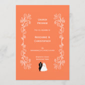 Koraal Wedding Programma Bruid Groom Design (Voorkant)