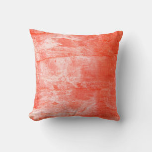 Koraal/Wit Abstract Kussen