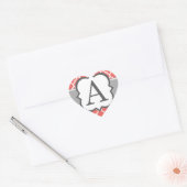 Koraal Wit Monogram Letter A Quatrefoil Hart Sticker (Envelop)