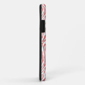 Koraal Wit Zebra Print Monogram Case-Mate iPhone Case (Achterkant/rechts)