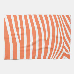 Koraal Zebra Strepen Theedoek
