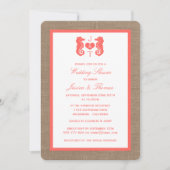 Koraal zeepaardje op de strandwieg kaart (Voorkant)