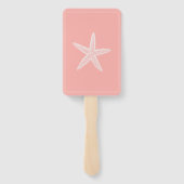 Koraal Zeester Bruiloft Hand Fans Handwaaier (Achterkant)