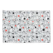 Koraal Zwart Witte Cirkels, Stippen Kussensloop (Achterkant-Rechts)