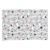 Koraal Zwart Witte Cirkels, Stippen Kussensloop (Voorkant-Rechts)