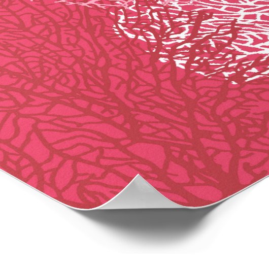 Koraalafdrukken voor ventilatoren, schaduwen van k poster (Hoek)