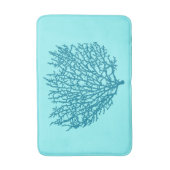 Koraalafdrukken voor ventilatoren, Turquoise op aq Badmat (Voorkant Verticaal)