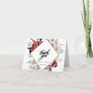 Koraalamanddel moderne Waterverf - Floral Wedding Bedankkaart