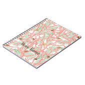 Koraalbijkantoren met zeeshells die Journal schrij Notitieboek (Linkerzijde)