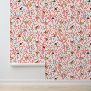 Koraalbijkantoren Zeeshells Kustkust Behang